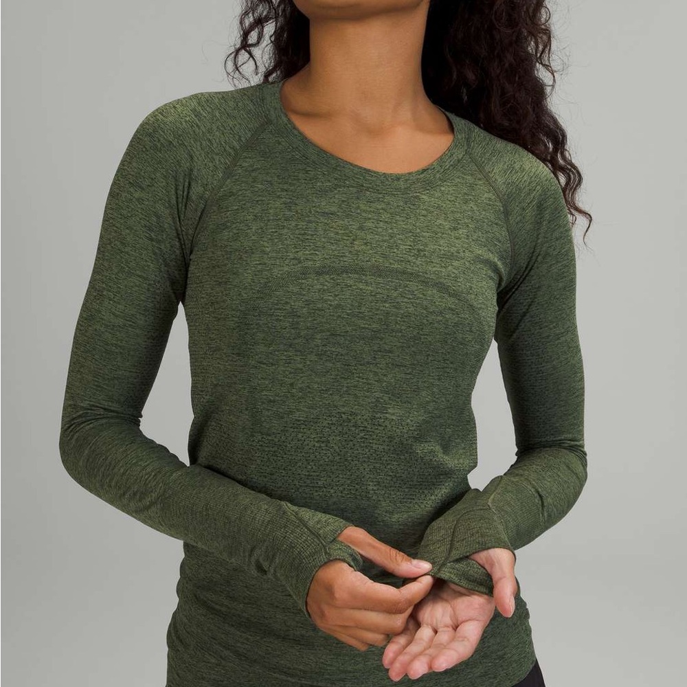 Lululemon Swiftly Tech Long Sleeve Crew - Olive Green - size 4